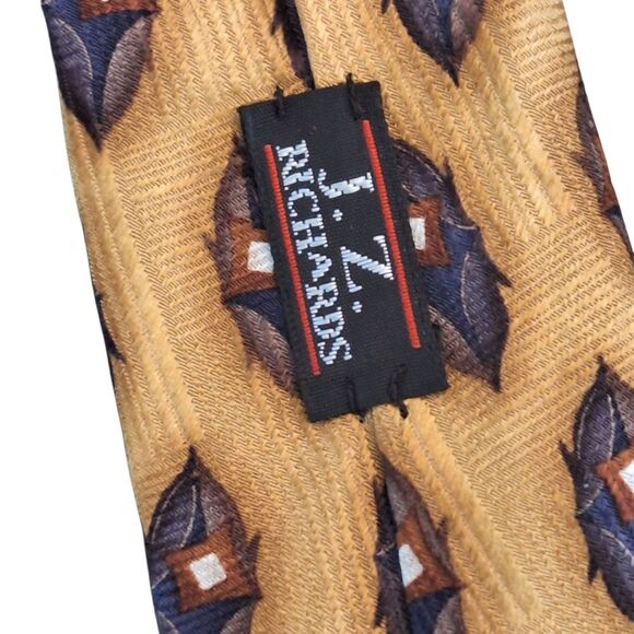 JZ Richards Silk Tie Handmade Necktie America Nordstrom Gold - Picture 5 of 12